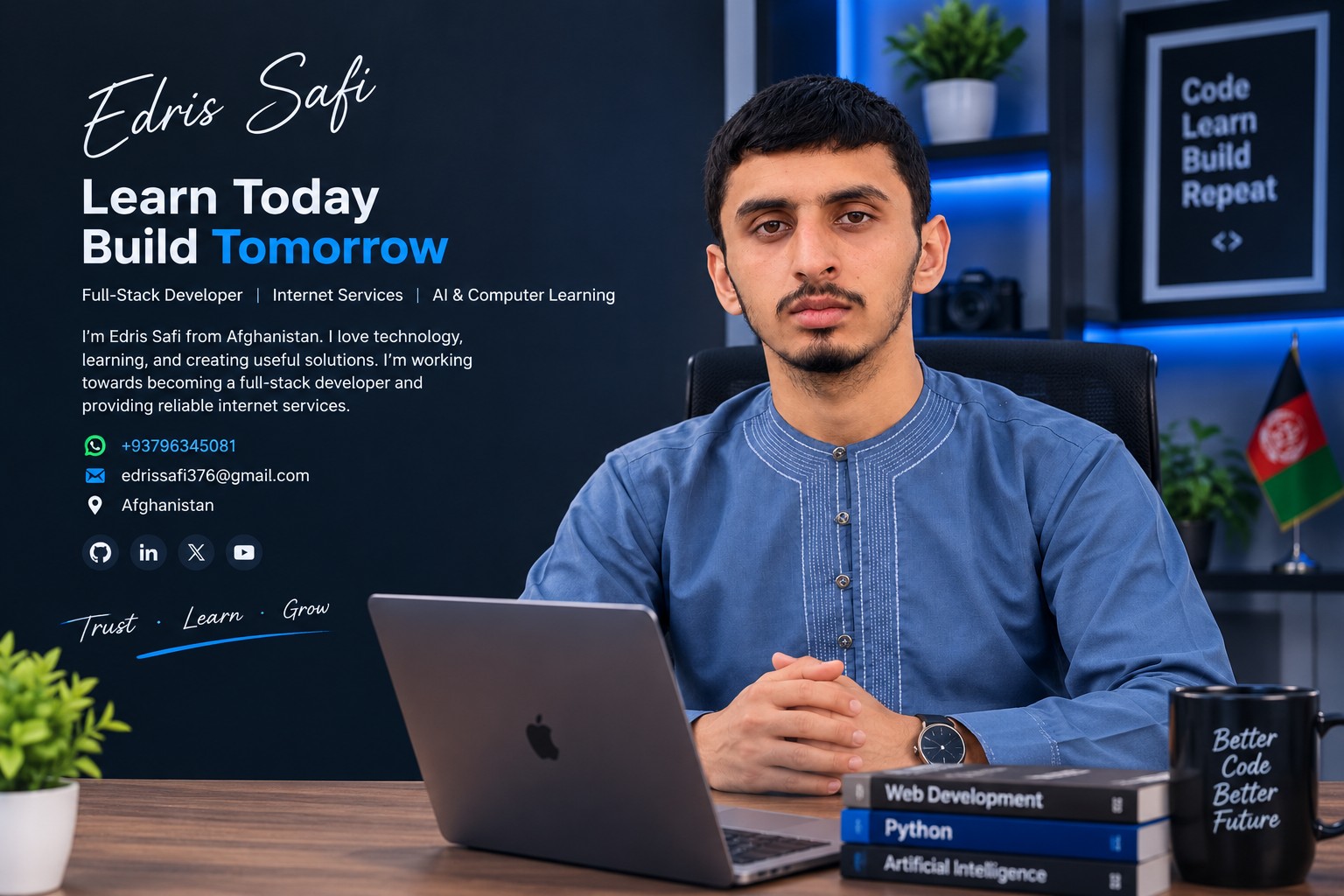 ادریس صافی در محل کار